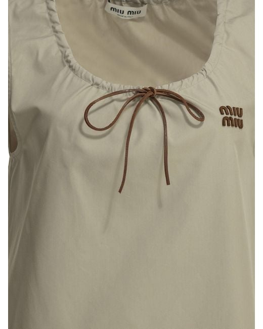 Miu Miu Natural Short A-Line Dress