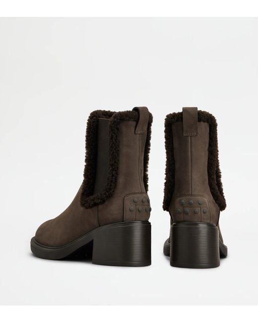 Tod's Brown "Chelsea" Ankle Boots