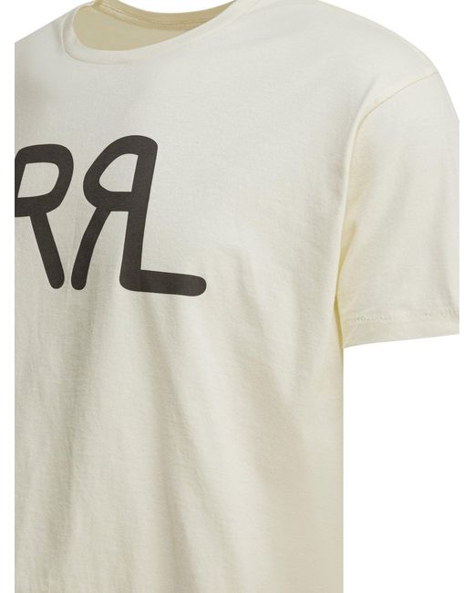 RRL White Cotton T-Shirt for men