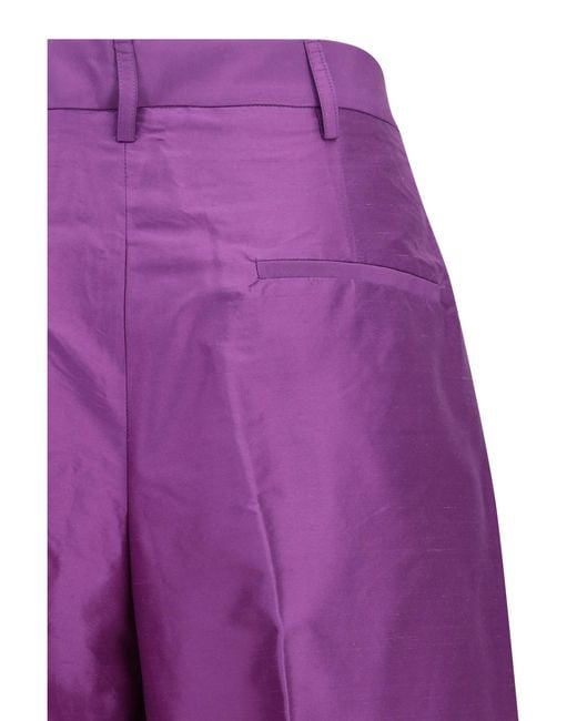 Sara Roka Purple Pants Charlene Silk