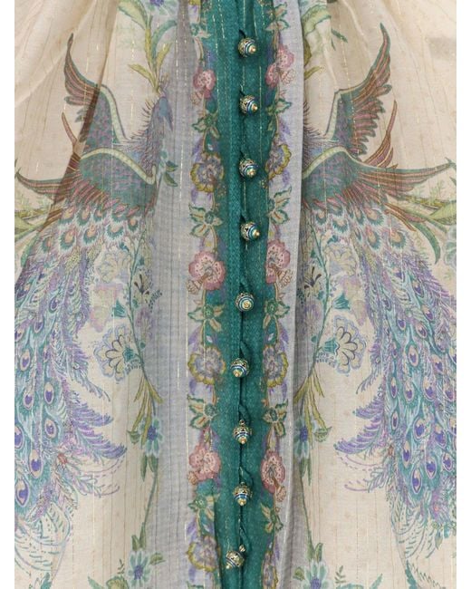 Zimmermann Blue Indra Cotton And Silk Shirt