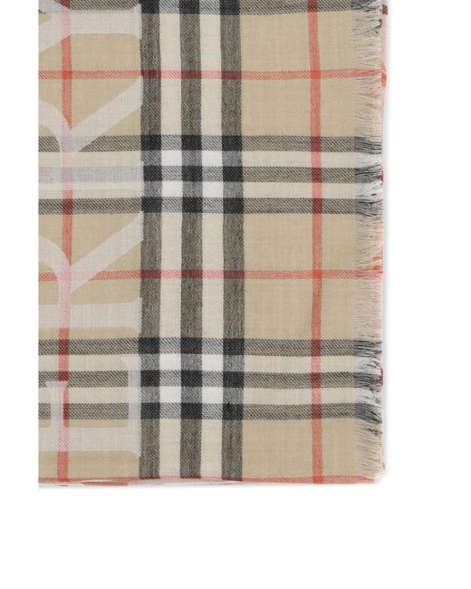 Burberry White Wide Wool And Silk Check Scarf With Ekd for men