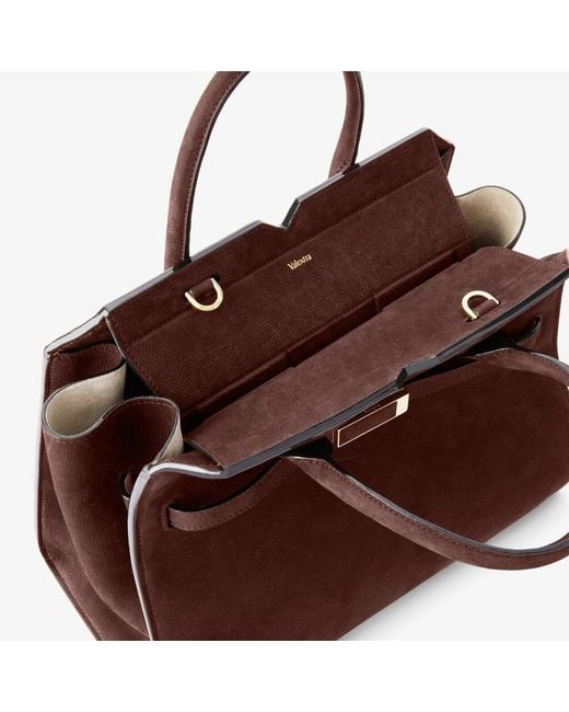 Valextra Brown "Milano Senso" Medium Handbag