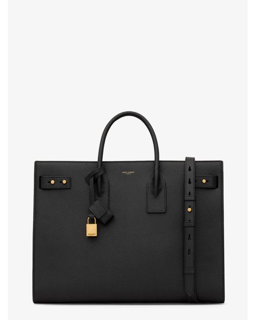 Saint Laurent Black Sac De Jour Large Leather Shoulder Bag for men