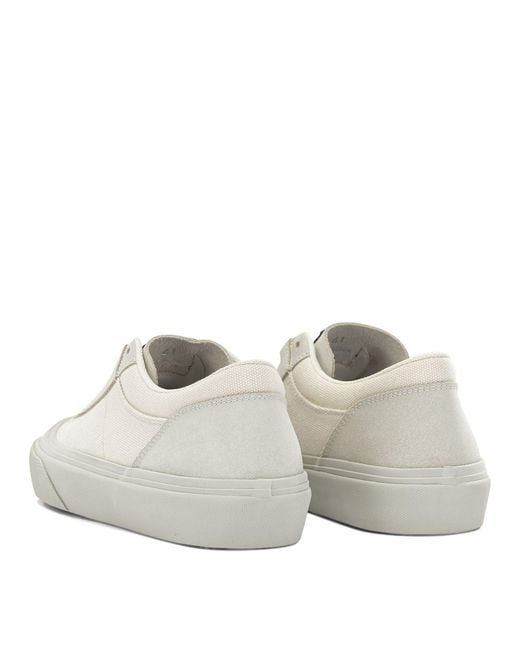 Stone Island White Low-Top Sneakers Made Of Suede And Canvas for men