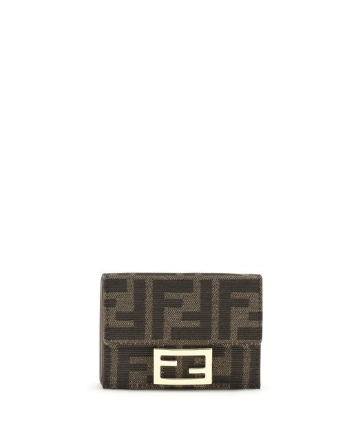 Fendi Gray Ff Trifold Wallet
