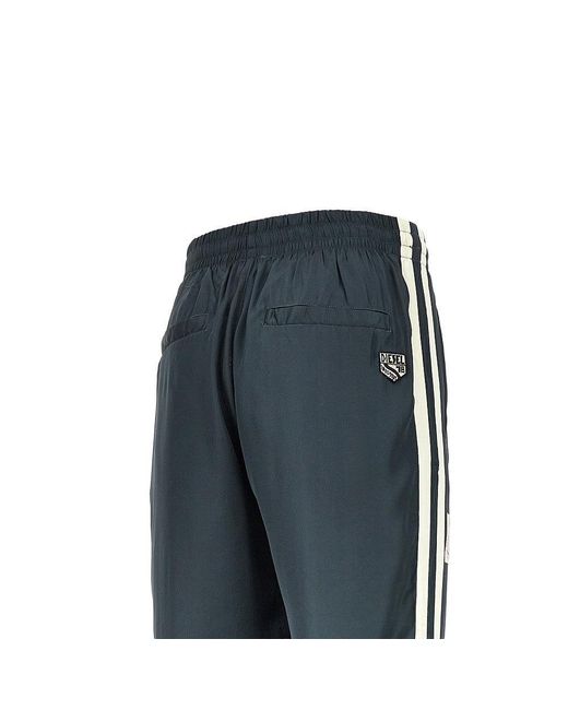 DIESEL Blue Satin Track Pants With Patches for men