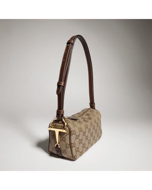Gucci Natural "Half Horsebit" Small Shoulder Bag
