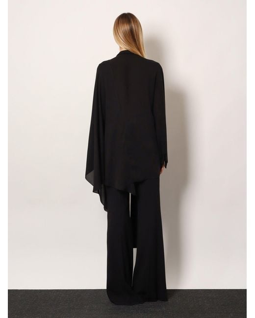 Balenciaga Black Silk Shirt With Bow