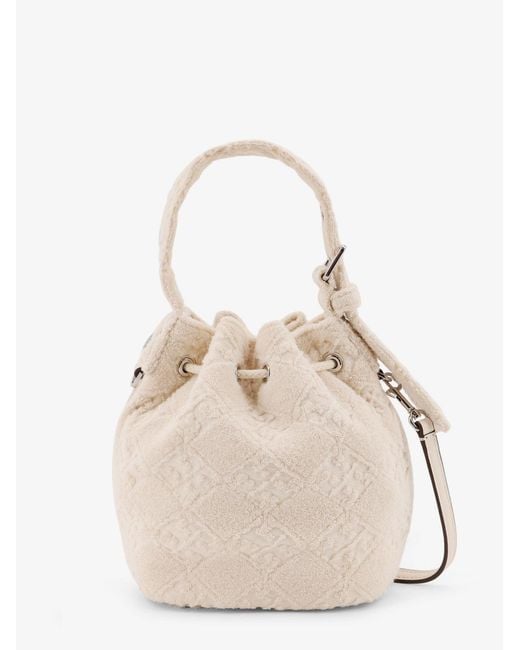 Tory Burch Natural T Monogram Terry Mini Bucket Bag, One Size