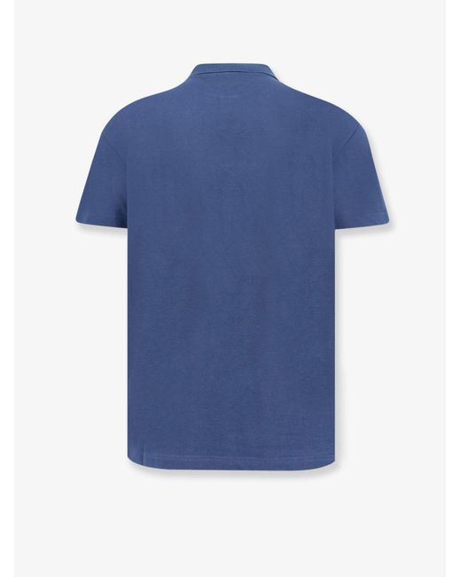 Dior Blue Dior Cotton Polo Shirt With Embroidered Logo for men