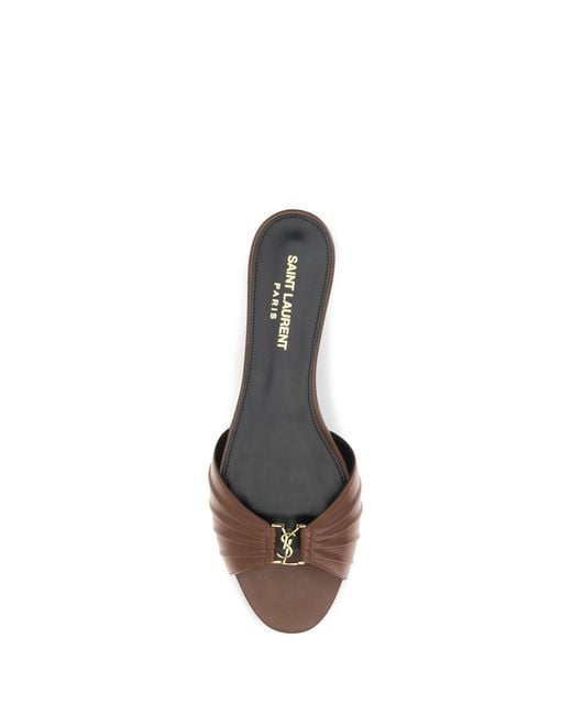 Saint Laurent Brown Babylone Mules Aesthetic