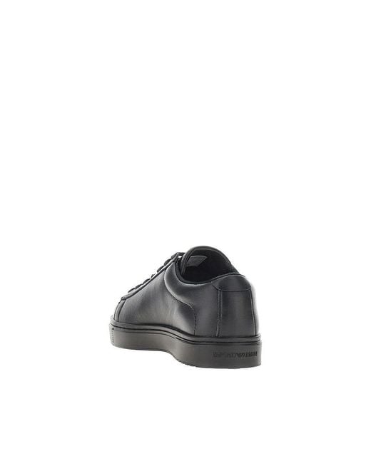 Emporio Armani Gray Travel Essential Leather Sneakers for men