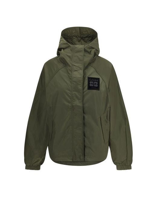 Ganni Green Waterproof Jacket