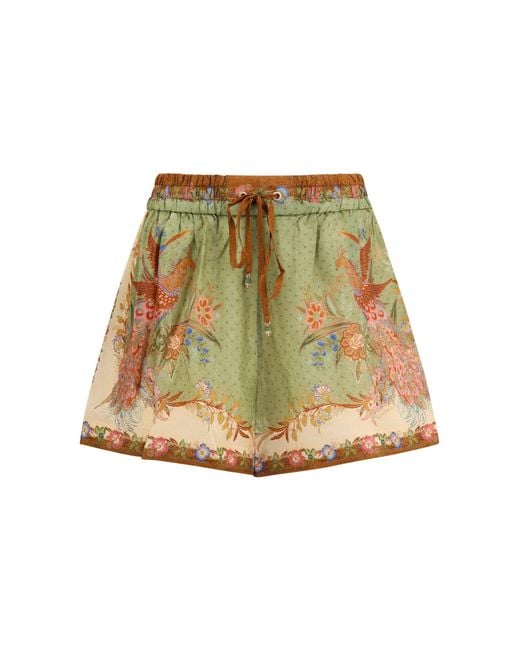 Women's Natural Indra Relaxed Silk Drawstring Shorts