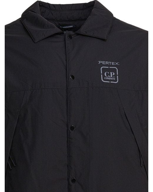C P Company Black "Metropolis Series" Overshirt Jacket for men