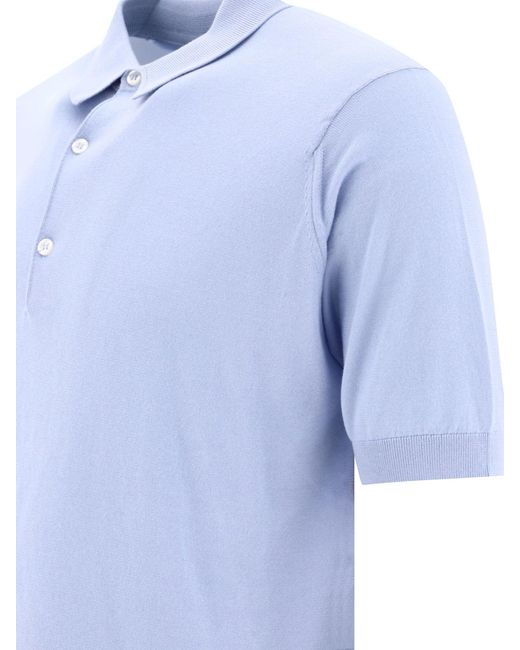 John Smedley Blue "Adrian" Polo Shirt for men