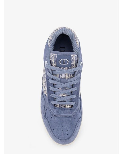 Dior Blue Dior B27 Uptown Dior Oblique Jacquard Fabric And Suede Sneakers for men