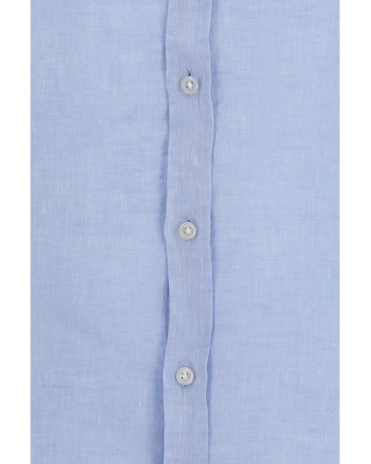 Boss Blue Shirt Regular-Fit Linen Light for men