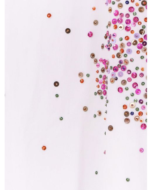 Dries Van Noten Pink Casia Cotton Shirt With Multicolored Sequin Detail