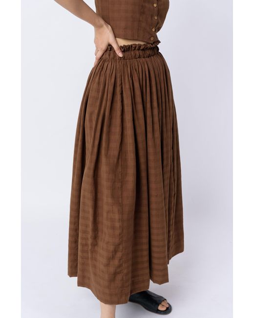 World of Crow Antique Brown Pull-on Skirt | Lyst UK