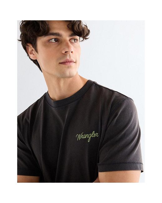 Wrangler Black Relaxed Graphic Tee for men