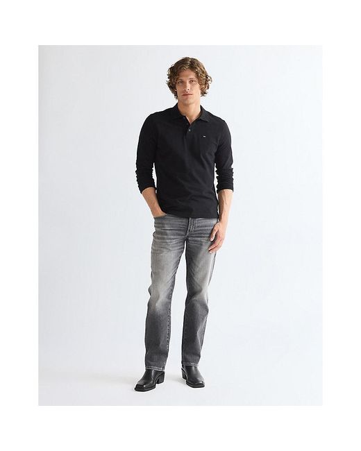 Wrangler Black Long Sleeve Regular Polo Shirt for men