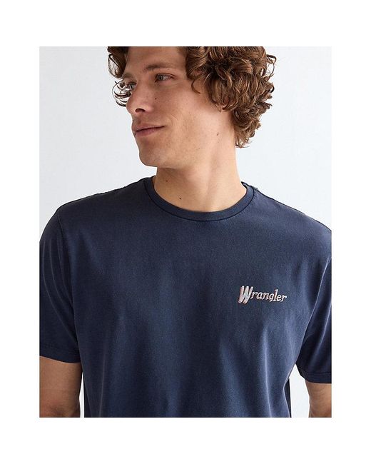 Wrangler Blue Relaxed Graphic Tee for men