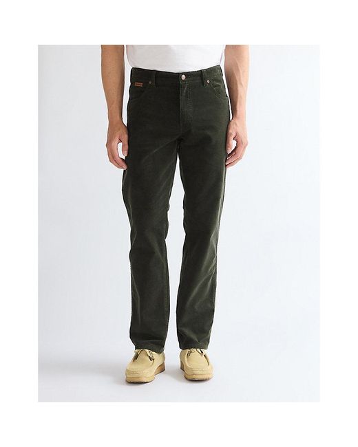 Wrangler Black Texas Straight Corduroy Trousers Size 30 X32 for men