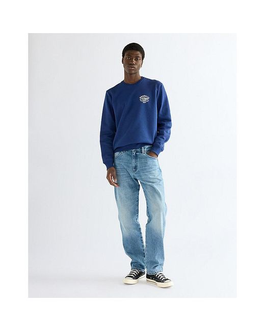 Wrangler Blue Regular Small Graphic Crew Sweatshirt for men