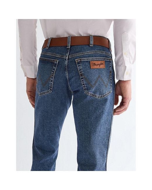 Wrangler Blue Metal Loop Leather Belt for men
