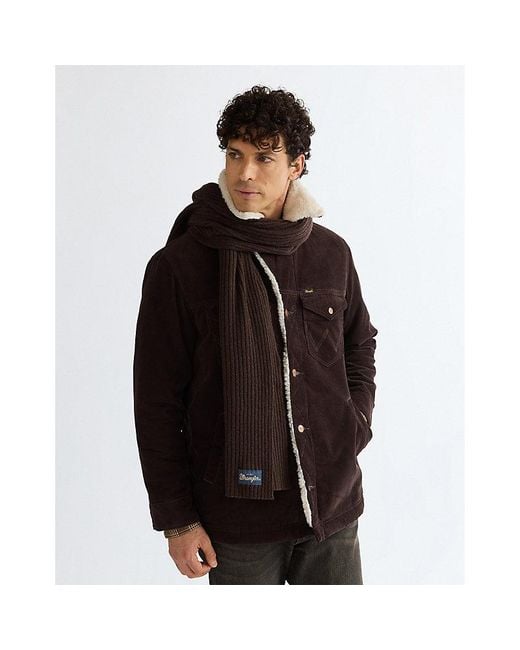 Wrangler Black Wool Scarf for men