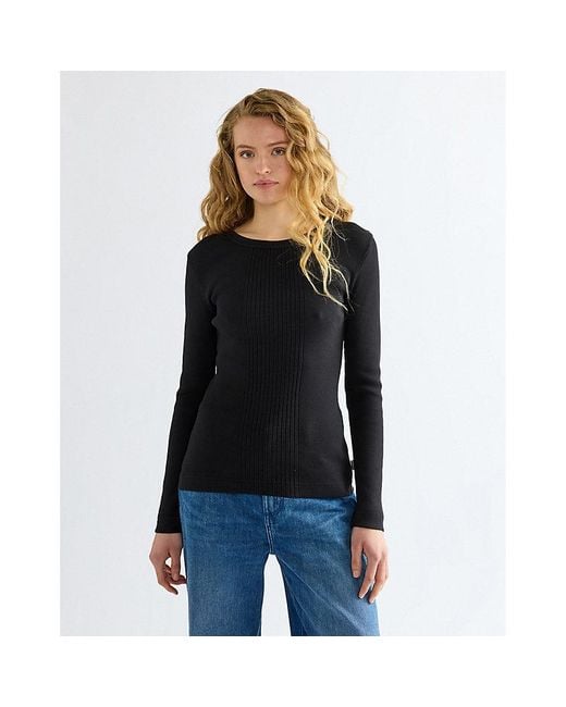 Wrangler Black Slim Variegated Crew Tee