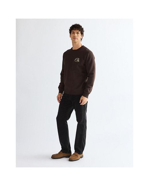 Wrangler Brown Regular Small Graphic Crew Sweatshirt for men