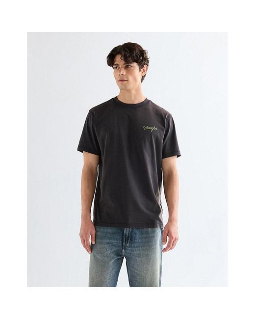 Wrangler Black Relaxed Graphic Tee for men