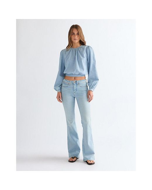 Wrangler Blue Relaxed Lightweight Drift Knot Blouse