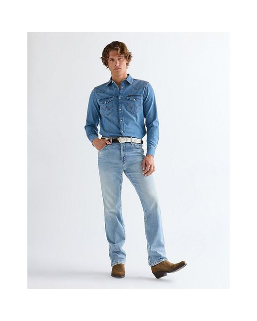 Wrangler Blue Easy Leather Belt for men