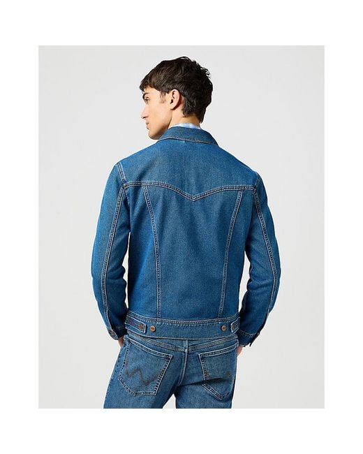 Wrangler Blue Regular Classic Denim Jacket for men
