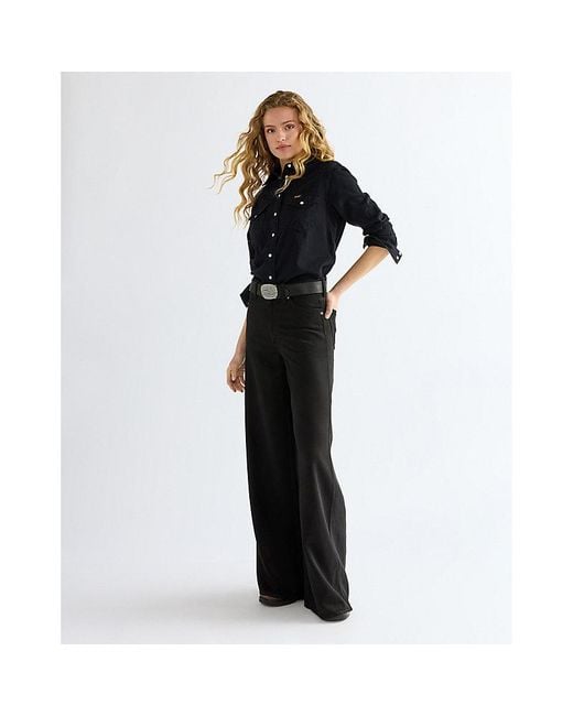Wrangler Black Oval Leather Belt