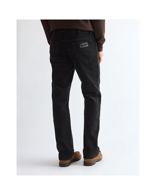 Wrangler Black Texas Straight Corduroy Trousers Size 30 X32 for men