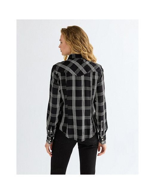 Wrangler Black Slim Western Shirt