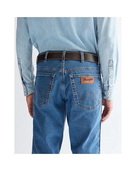 Wrangler Basic Metal Loop Leather Belt Größe in Blue für Herren