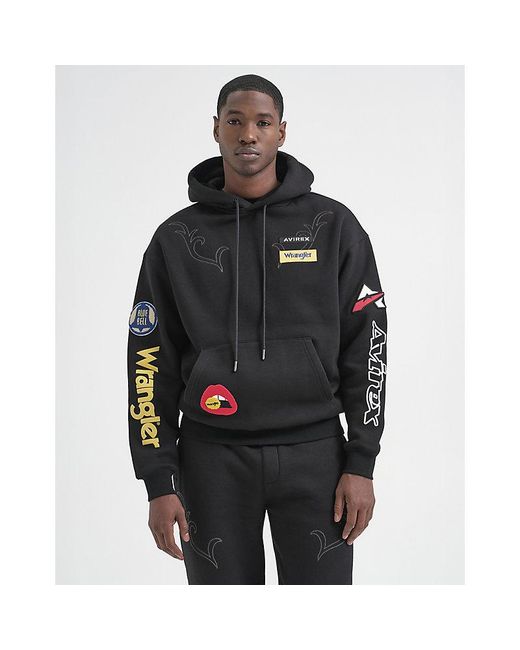 Wrangler Black X Avirex Hoodie for men