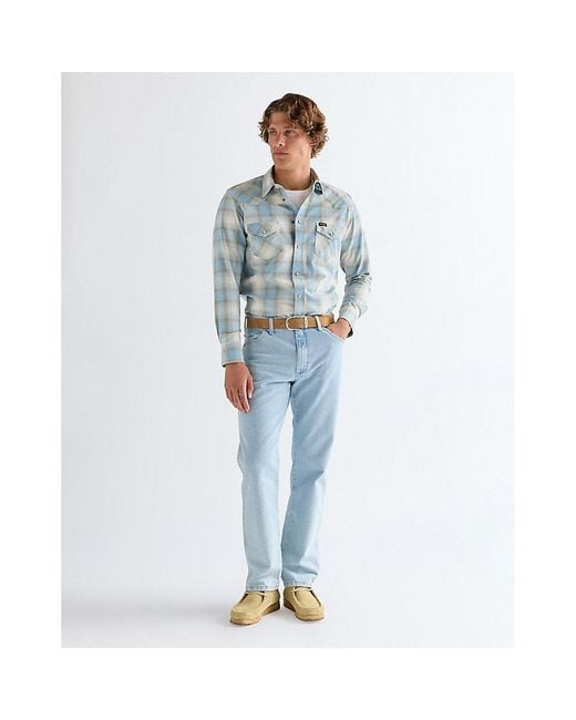 Wrangler Blue Easy Leather Belt for men
