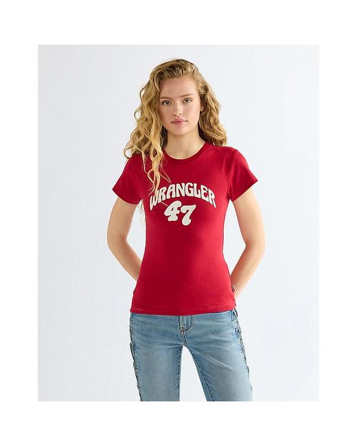 Wrangler Red Slim Shrunken Band Tee