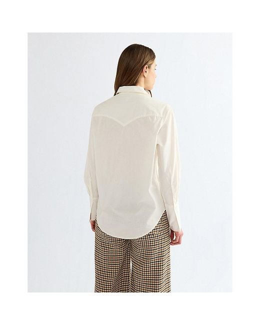 Wrangler Natural Regular Drama Collar Shirt