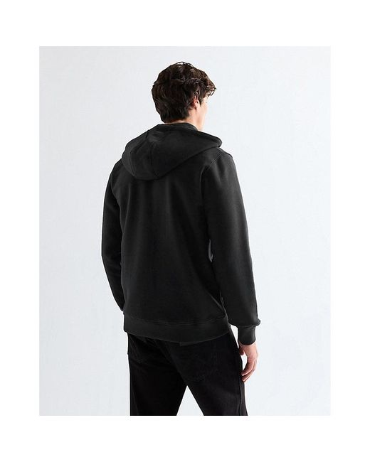 Wrangler Black Regular Graphic Zip Hoodie for men
