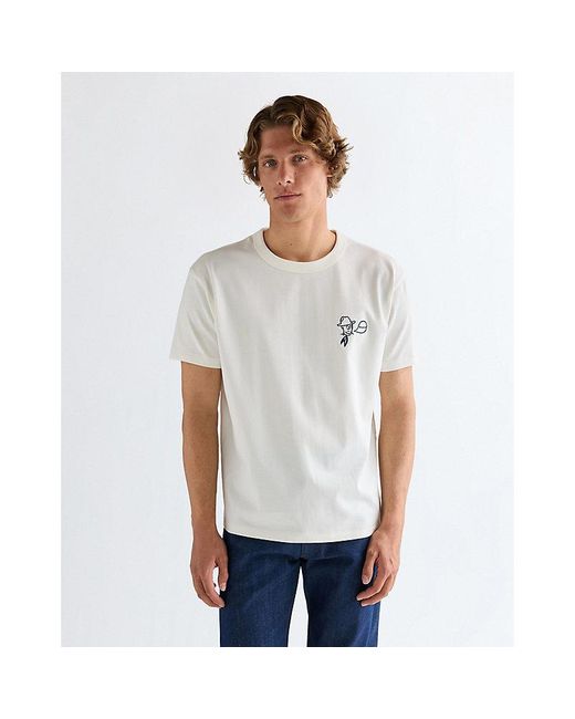Wrangler White Bell Rodeo Ben Relaxed Tee for men