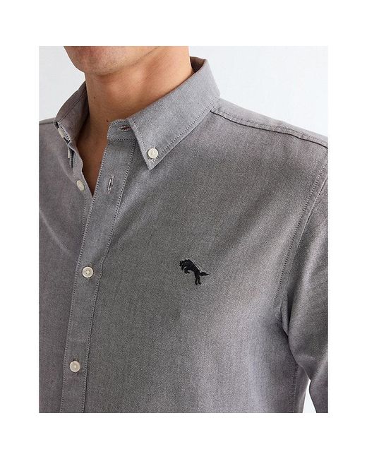 Wrangler Gray Regular Oxford Shirt for men