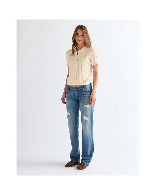 Wrangler Blue Slim One Pocket Polo Shirt